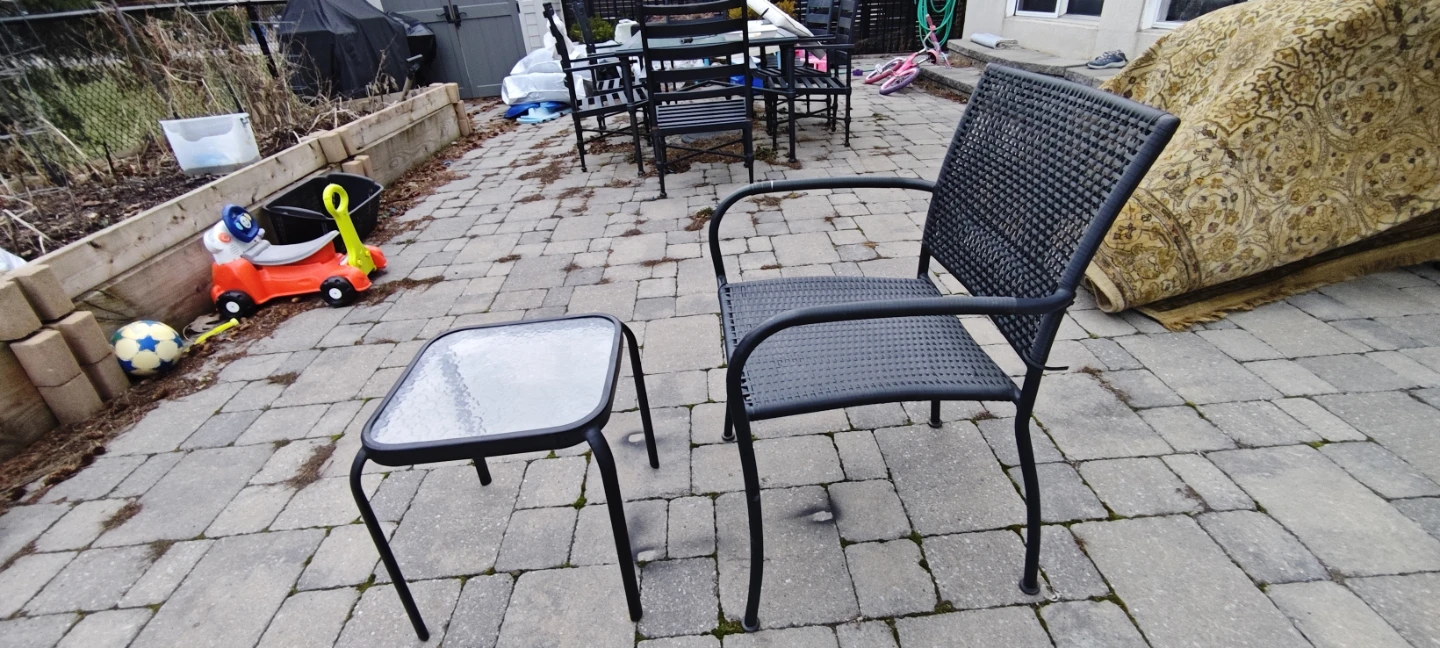 Outdoor Chair and Side Table Set(table size:16*16*17h inch) - photo 4