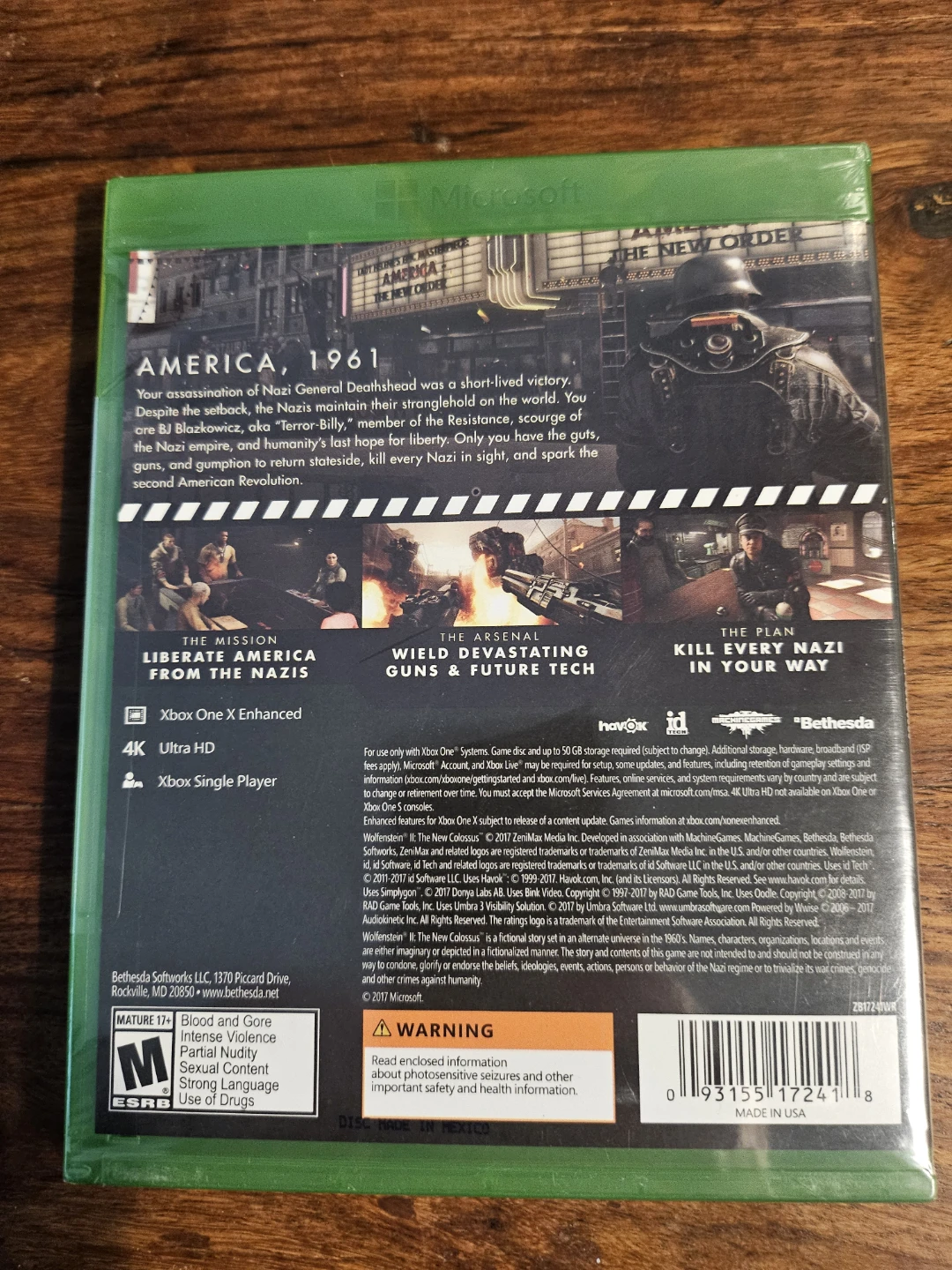 NEW + SEALED Wolfenstein II: The New Colossus Xbox One - photo 3