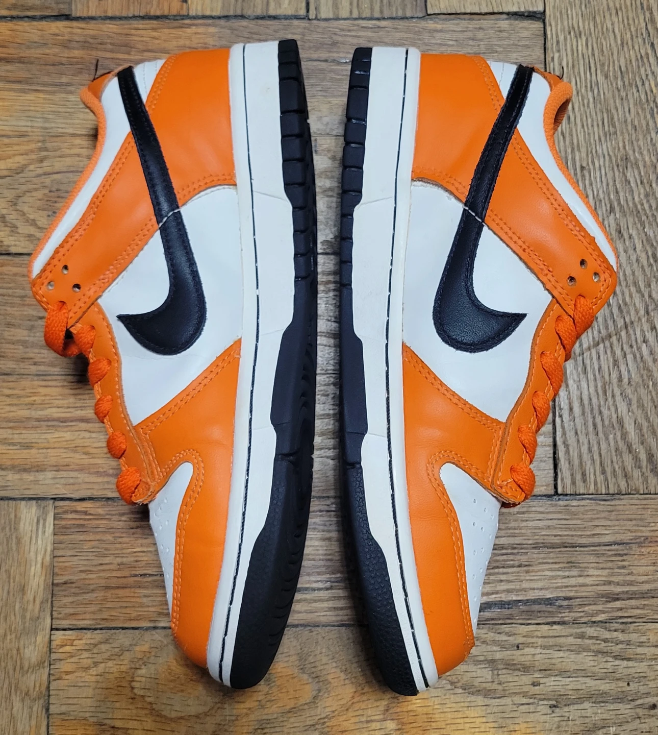 Nike Dunk Low Orange White Black Youth Size 7Y - photo 2