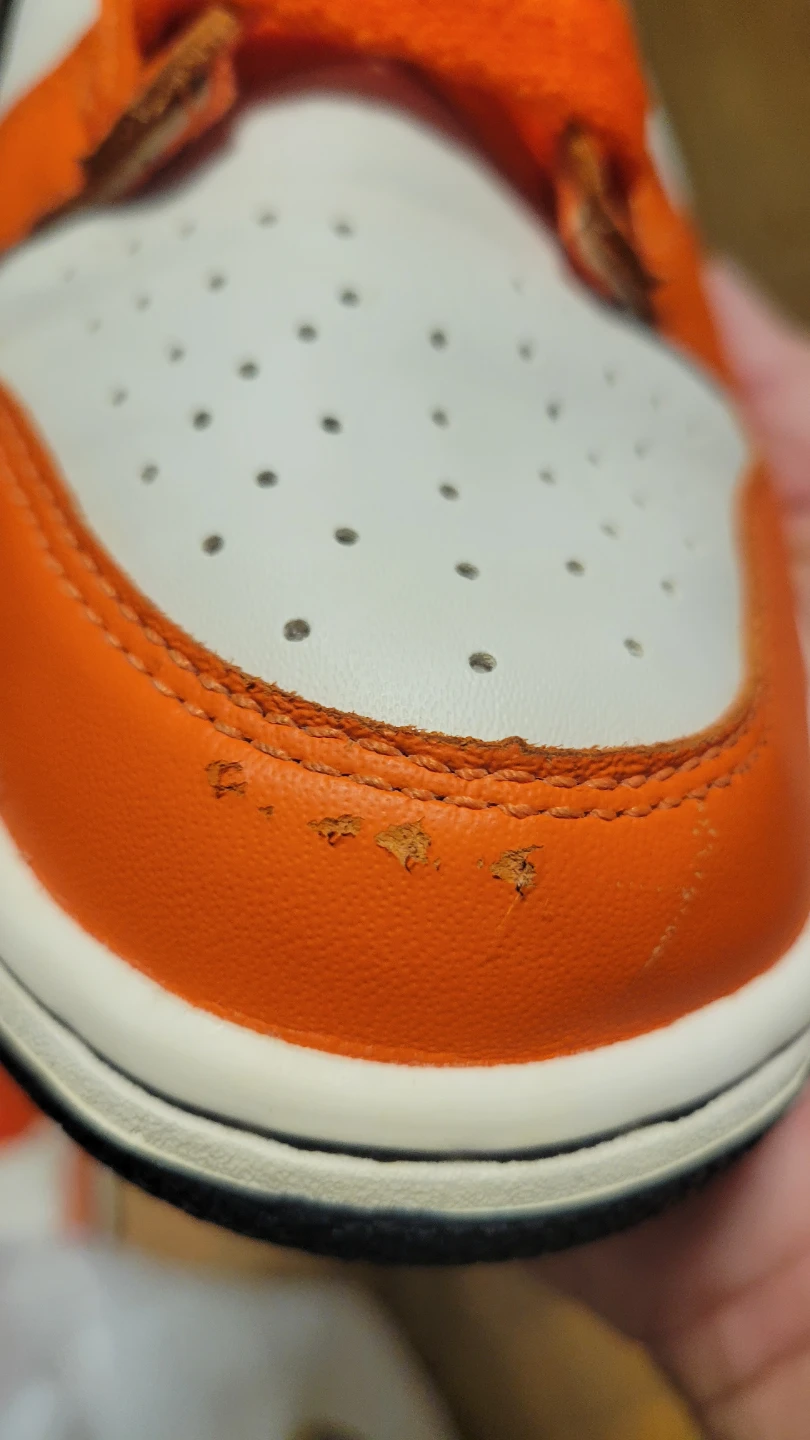 Nike Dunk Low Orange White Black Youth Size 7Y - photo 5