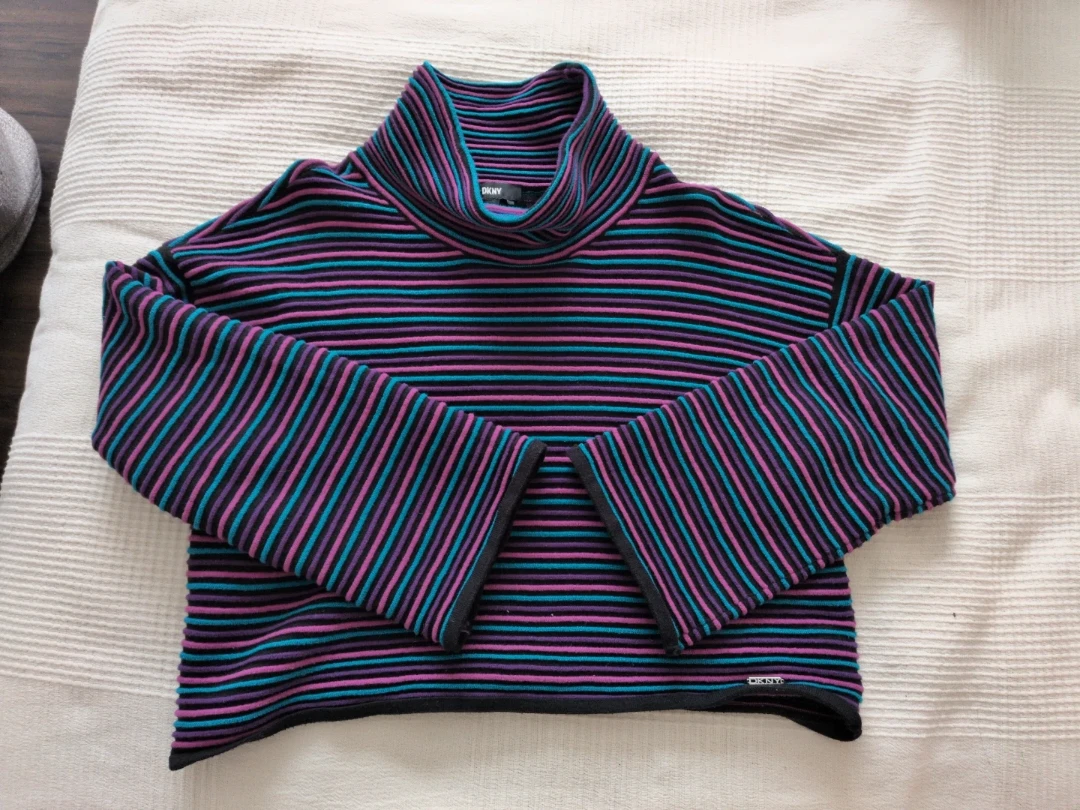 DKNY Striped Turtleneck Sweater - Size XS