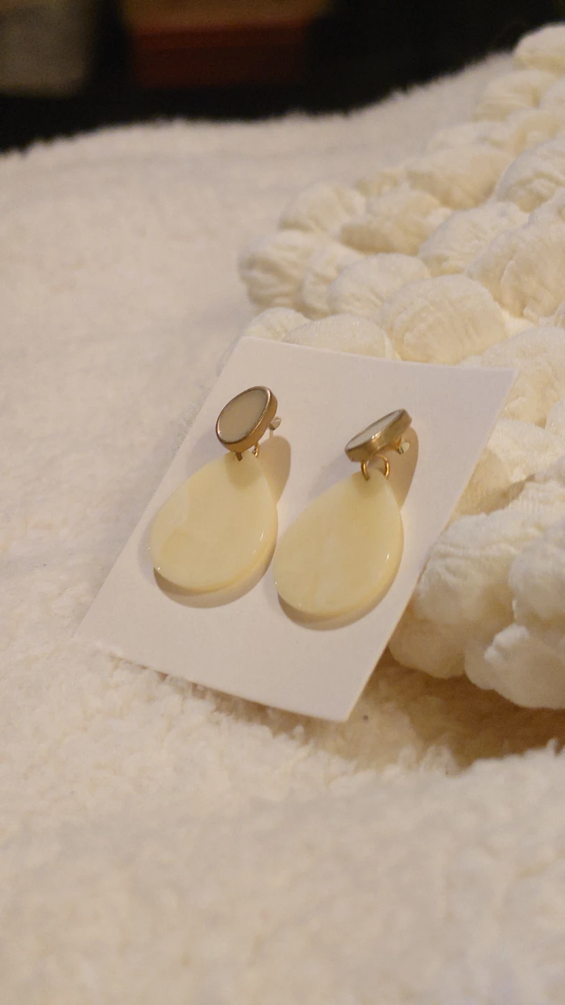 [Niko and... ] Minimalist Ivory Teardrop Stud Earrings - photo 2