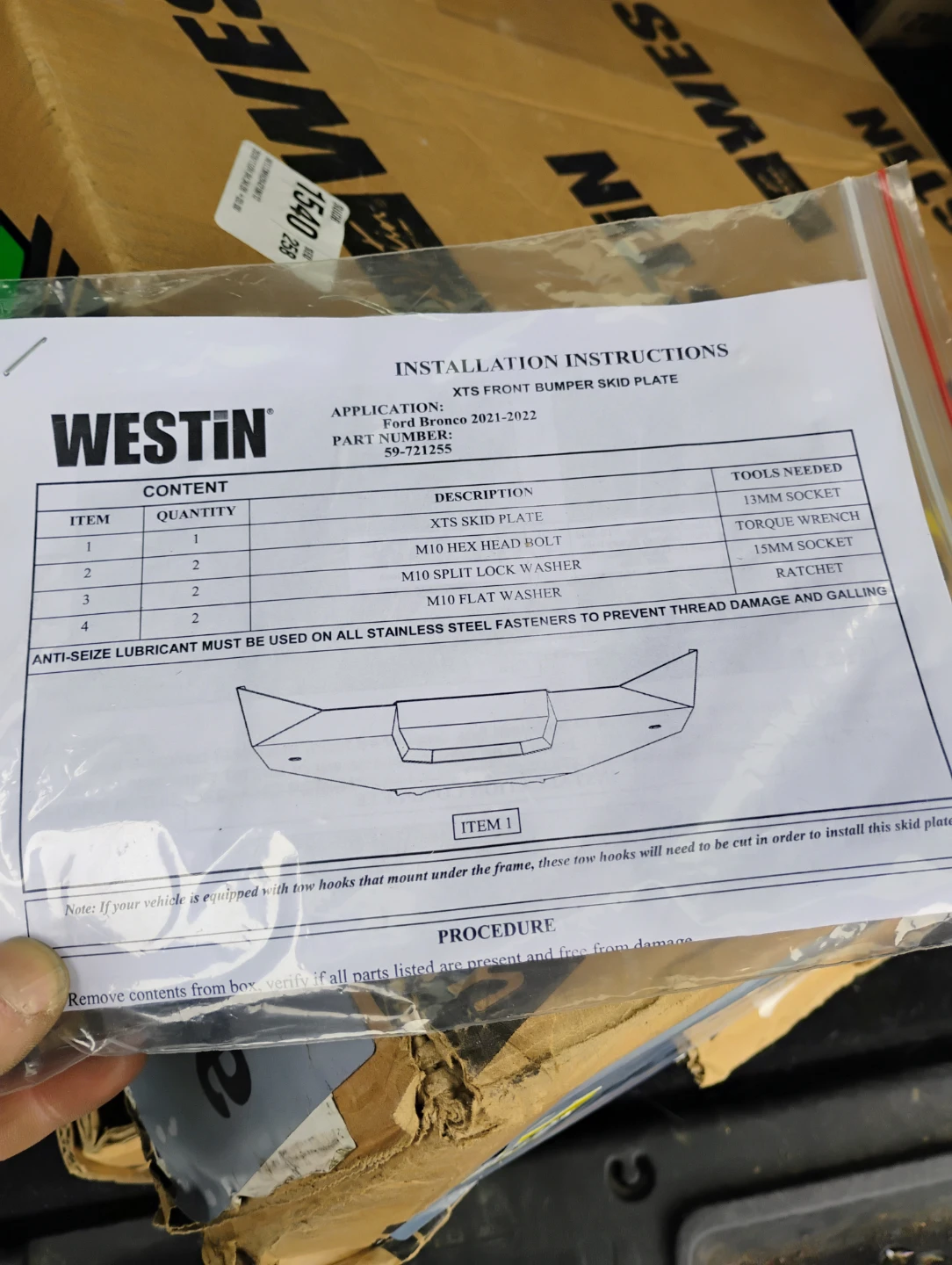 Westin XTS Skid Plate Steel Textured Black 2021-2024 Ford Bronco - photo 4