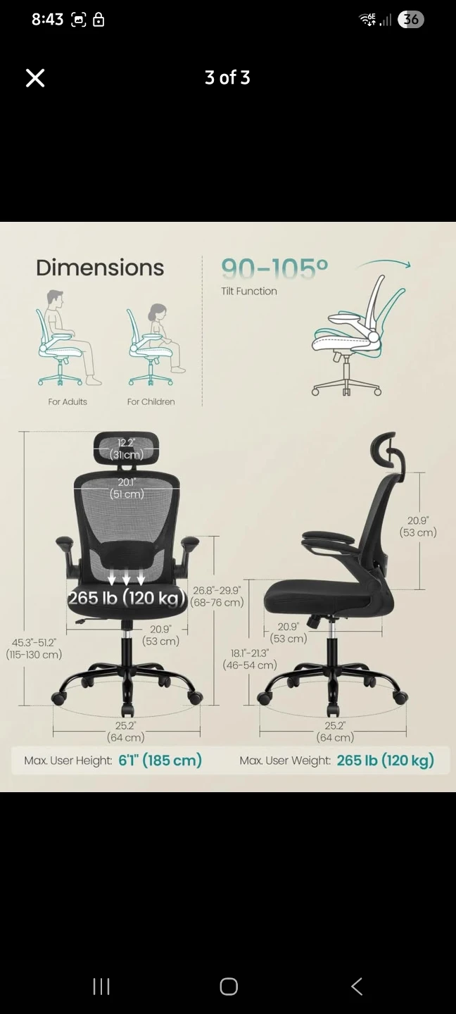 SONGMICS Office Chair OBN047B01 Ink Black - photo 2