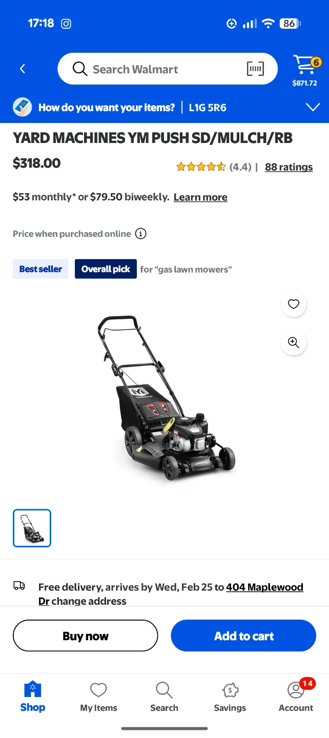 Brand New Yard Machines Push Mower - 20" Cutting Width - photo 3