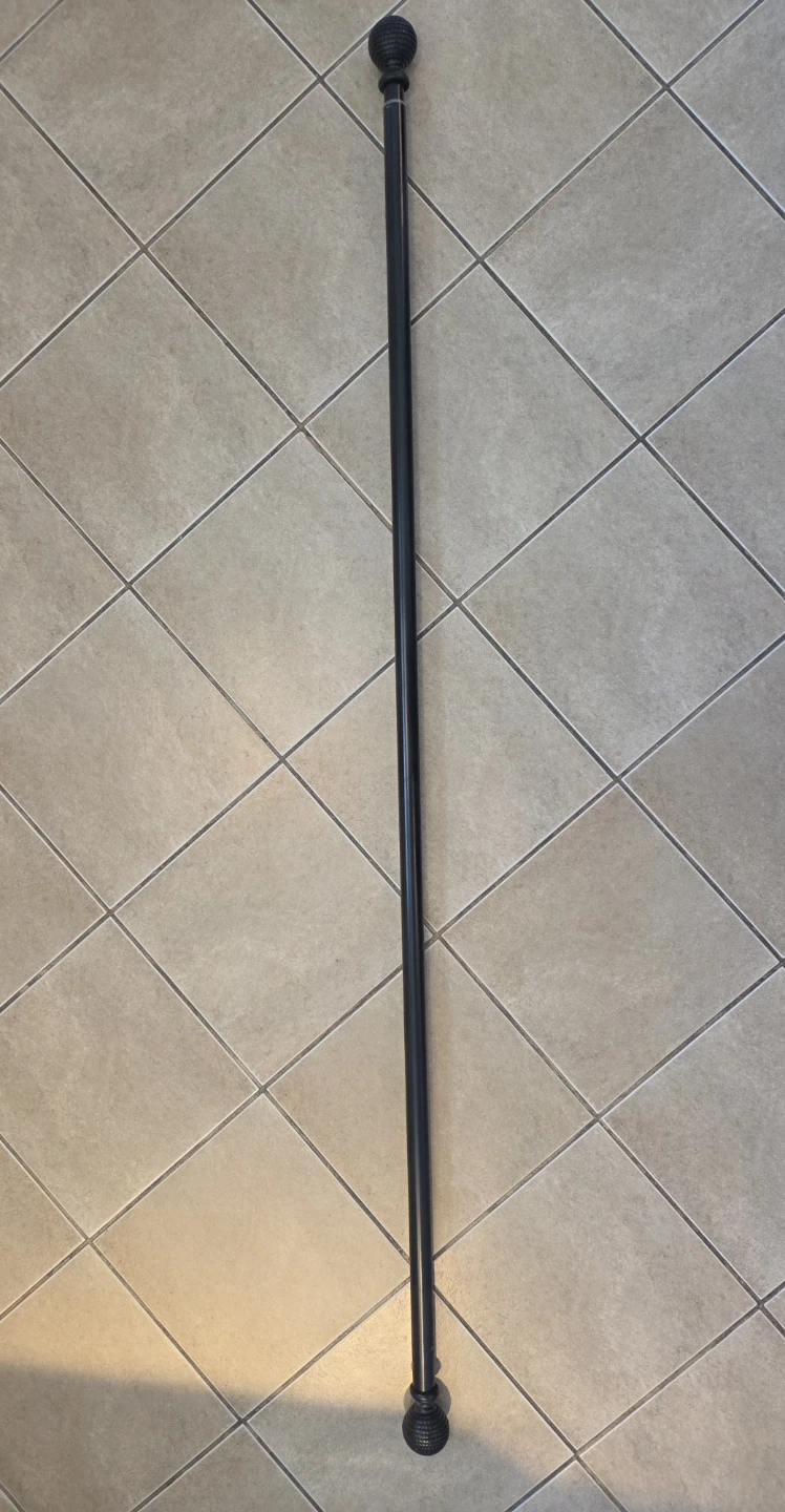 Black Curtain Rod with Decorative Finials