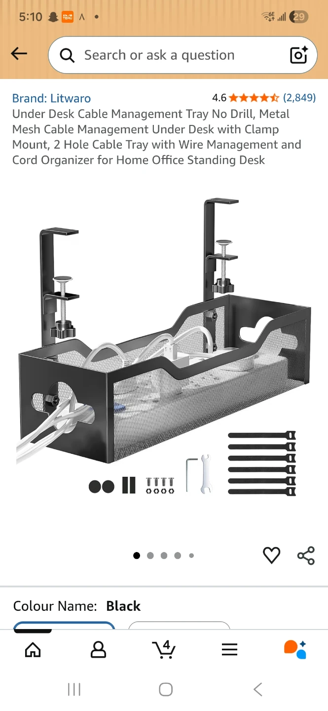 Under desk wire organinzer