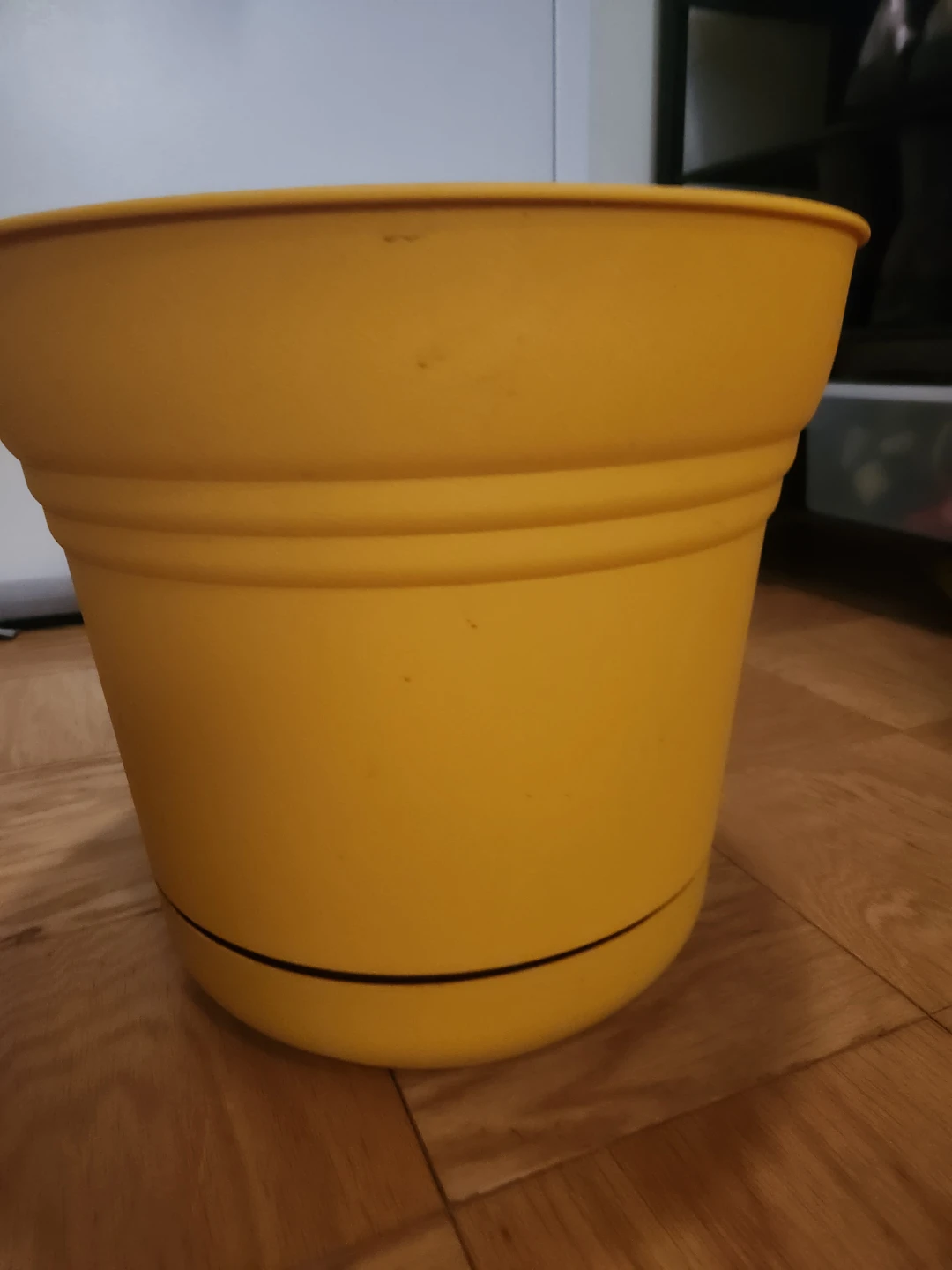 Bloem Saturn Round Planter with Saucer Tray - 14" Earthy Yellow