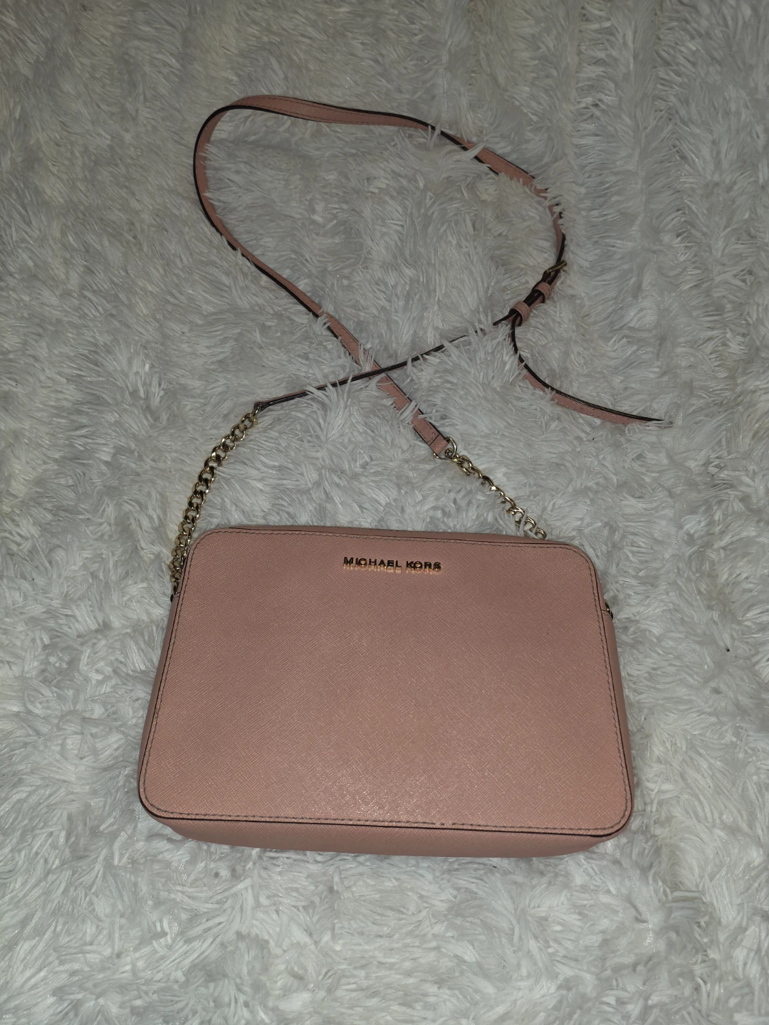 Michael Kors Pink Saffiano Leather Camera Bag