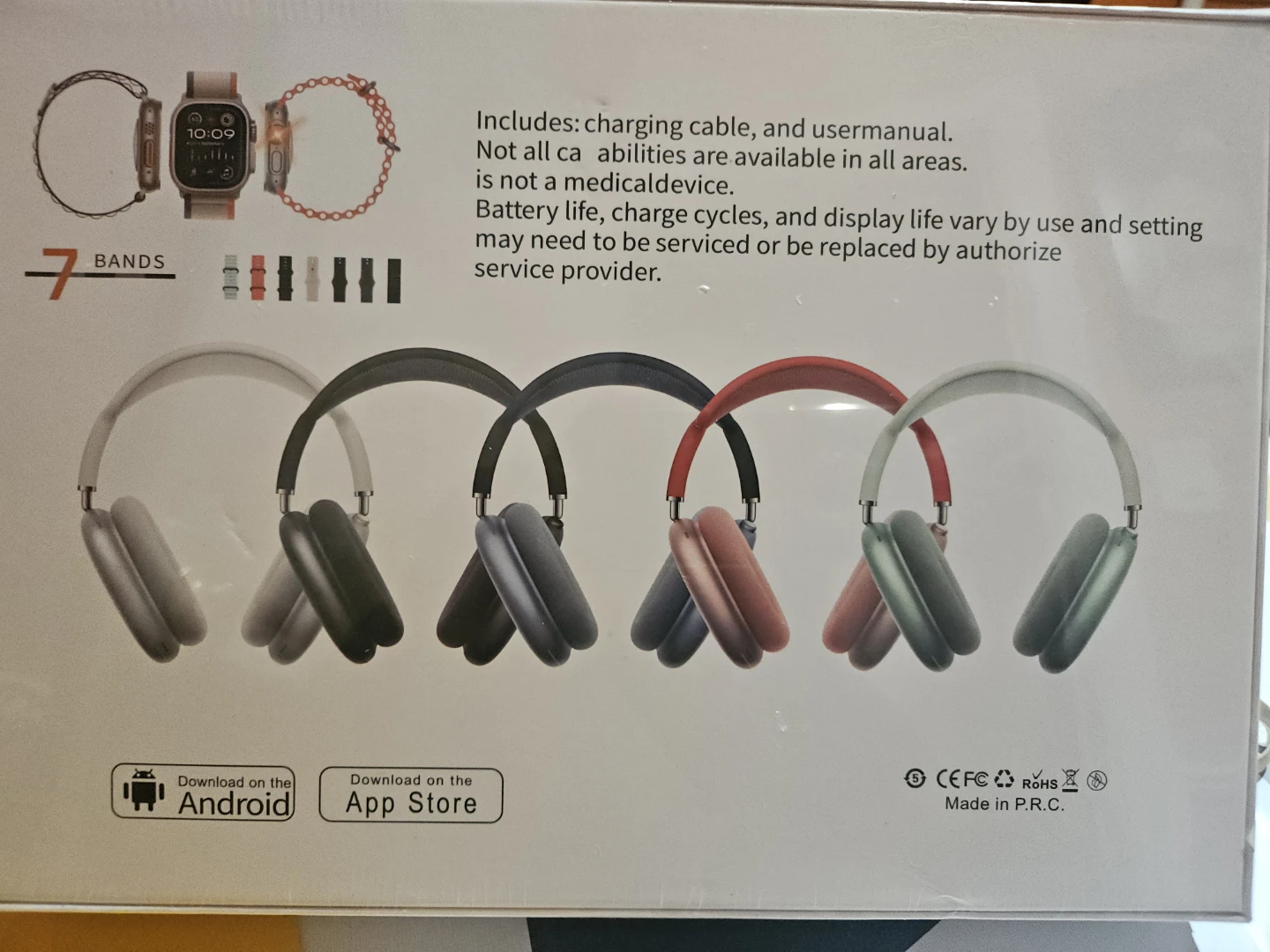 P9 Ultra 2-1 Headphones and Smartwatch Bundle - photo 2