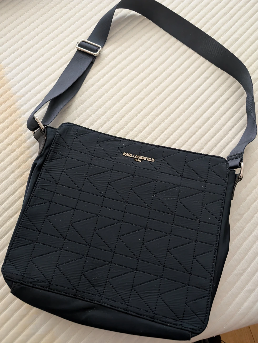 Karl Lagerfeld Black Quilted Crossbody Bag