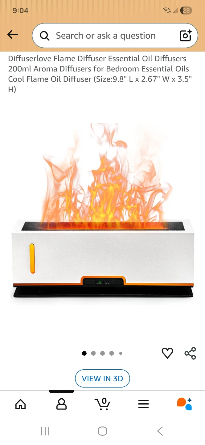 Diffuserlove Flame Aroma Diffuser with Essential Oils