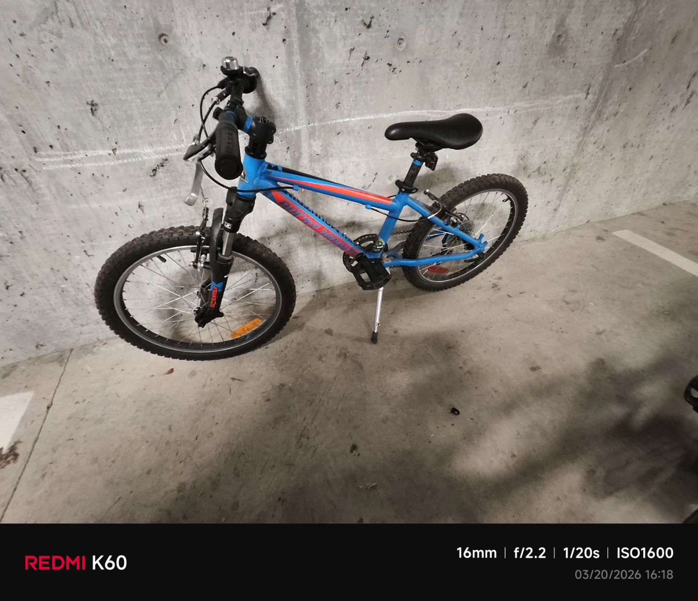 Blue and Red Mountain Bike