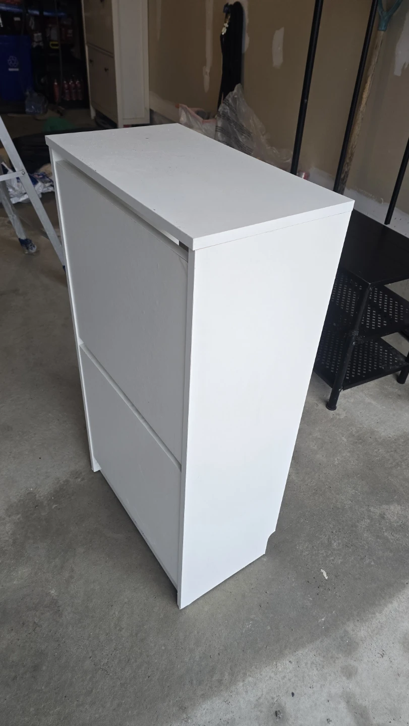 White 3-Tier Shoe Cabinet