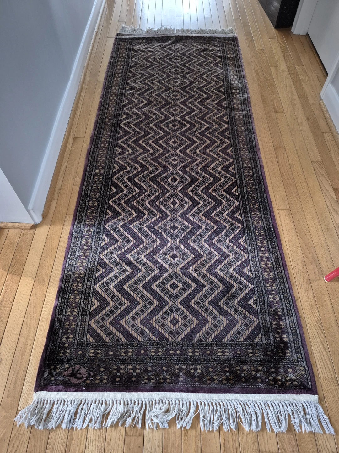 Indo-Persian carpet Hallway Rug: Handmade Wool "Running River" - photo 2
