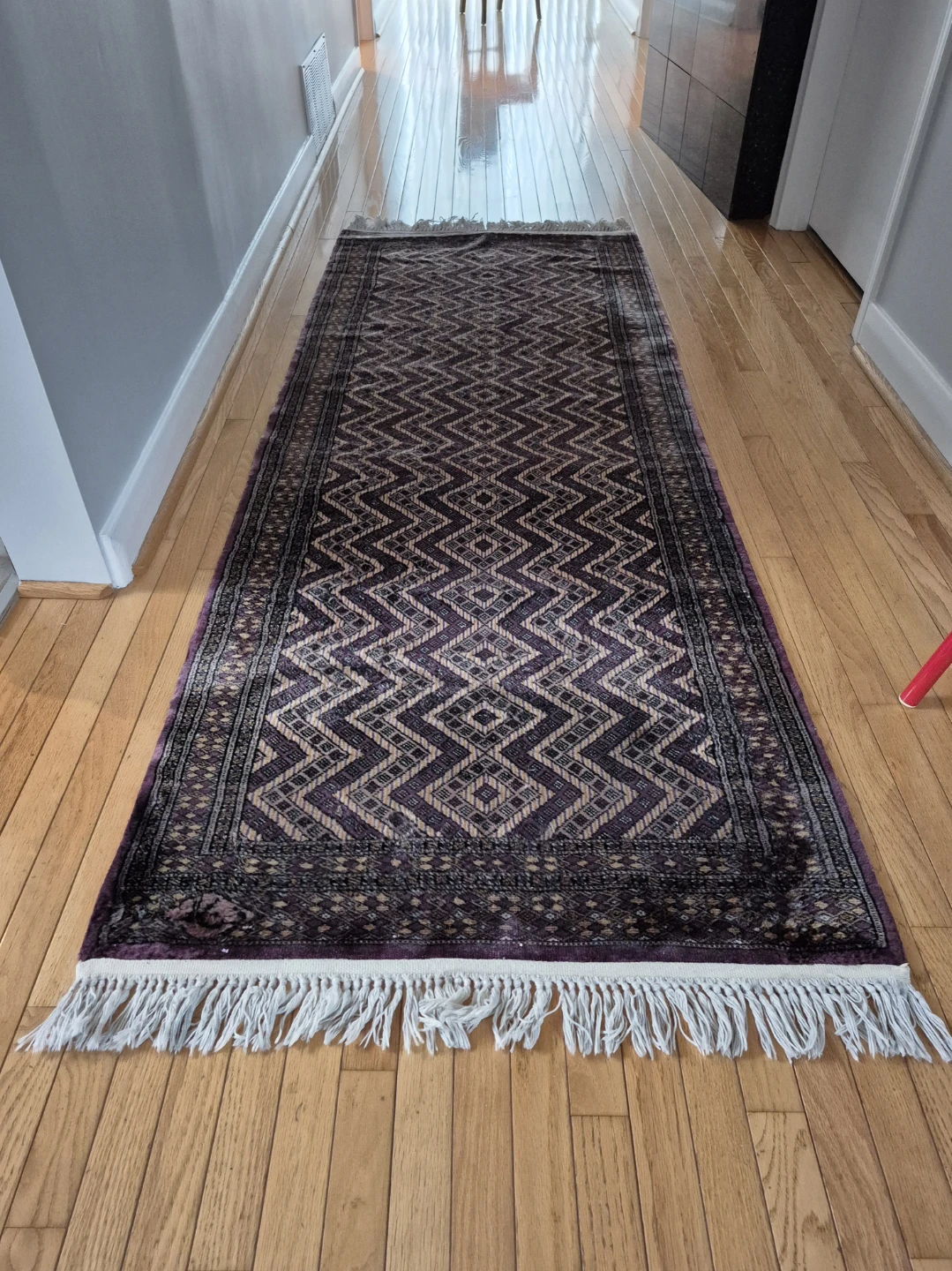 Indo-Persian carpet Hallway Rug: Handmade Wool "Running River" - photo 3