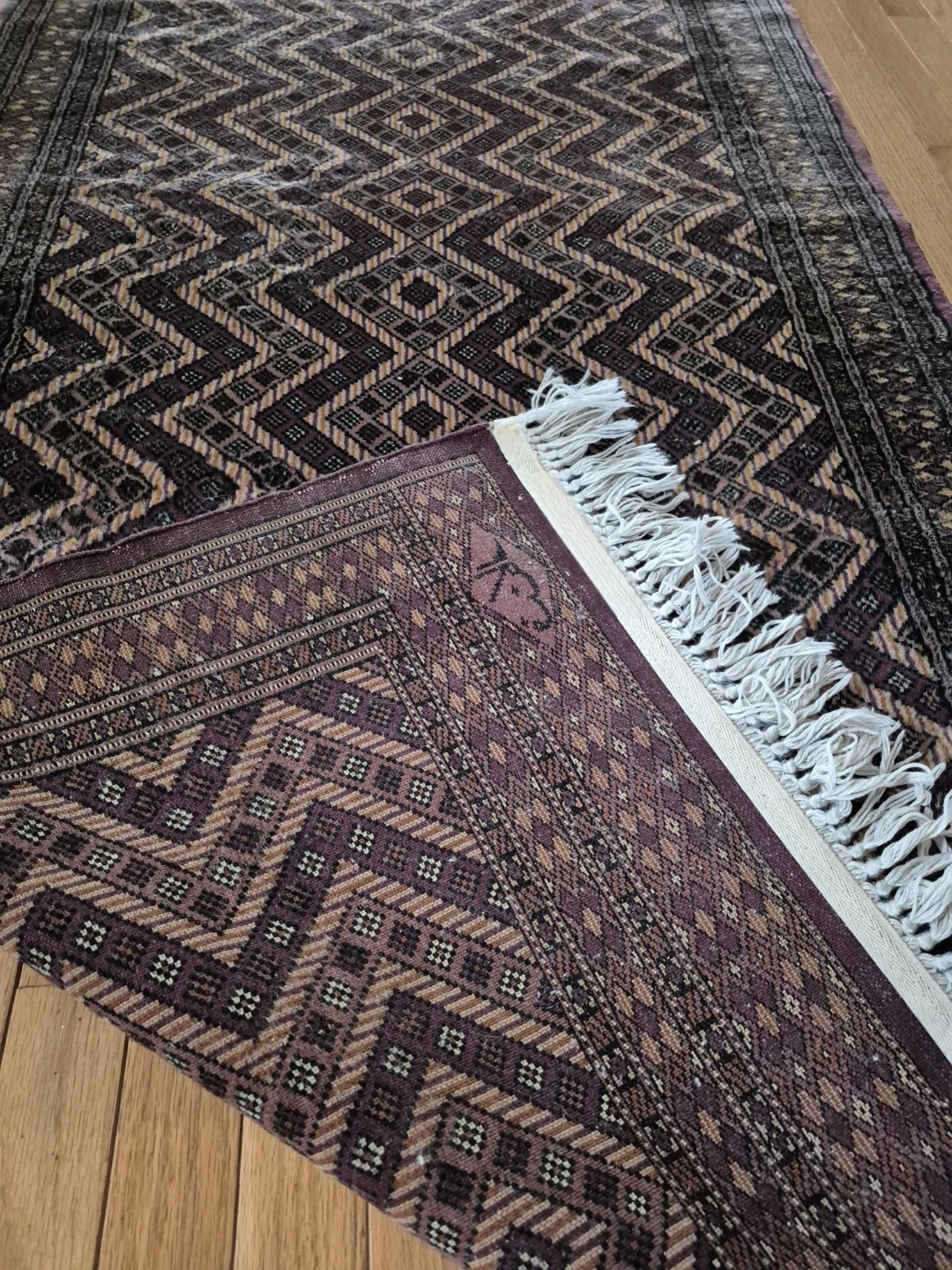 Indo-Persian carpet Hallway Rug: Handmade Wool "Running River" - photo 4