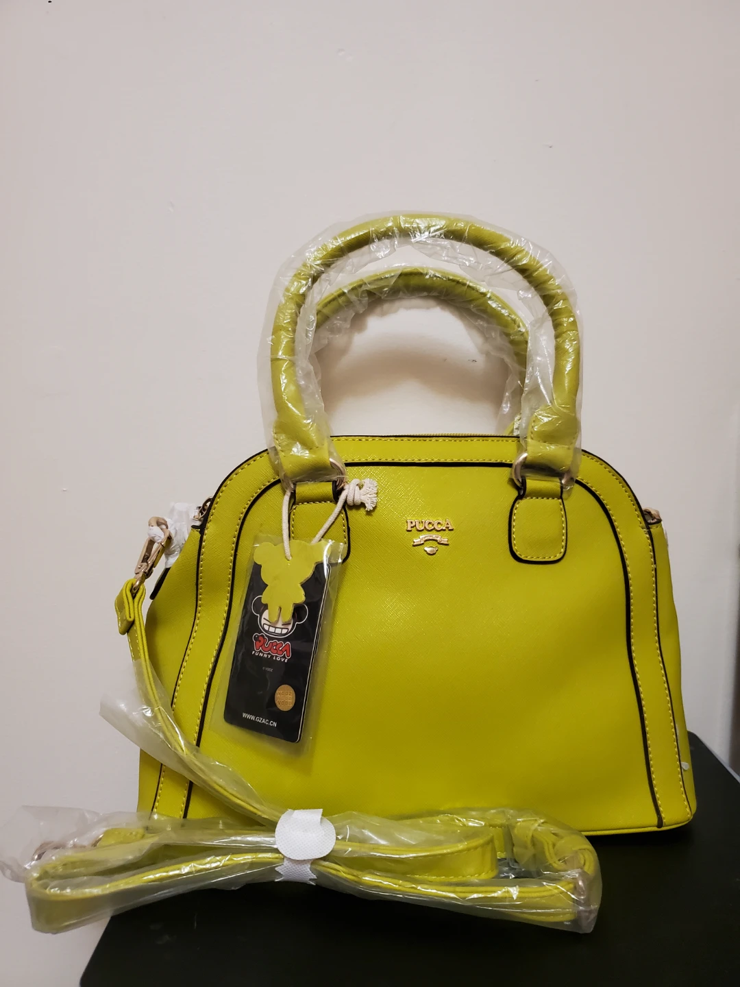 PUCCA Structured Dome Handbag - Lime Green