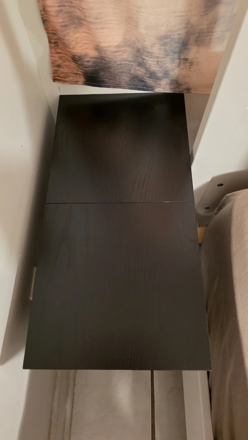 Black Bedside Table with Built-in Outlet and USB - photo 3