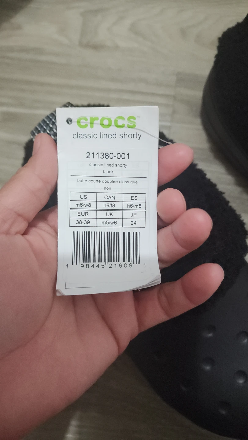 Crocs Classic Lined Shorty Black Size US 6/8 - photo 3