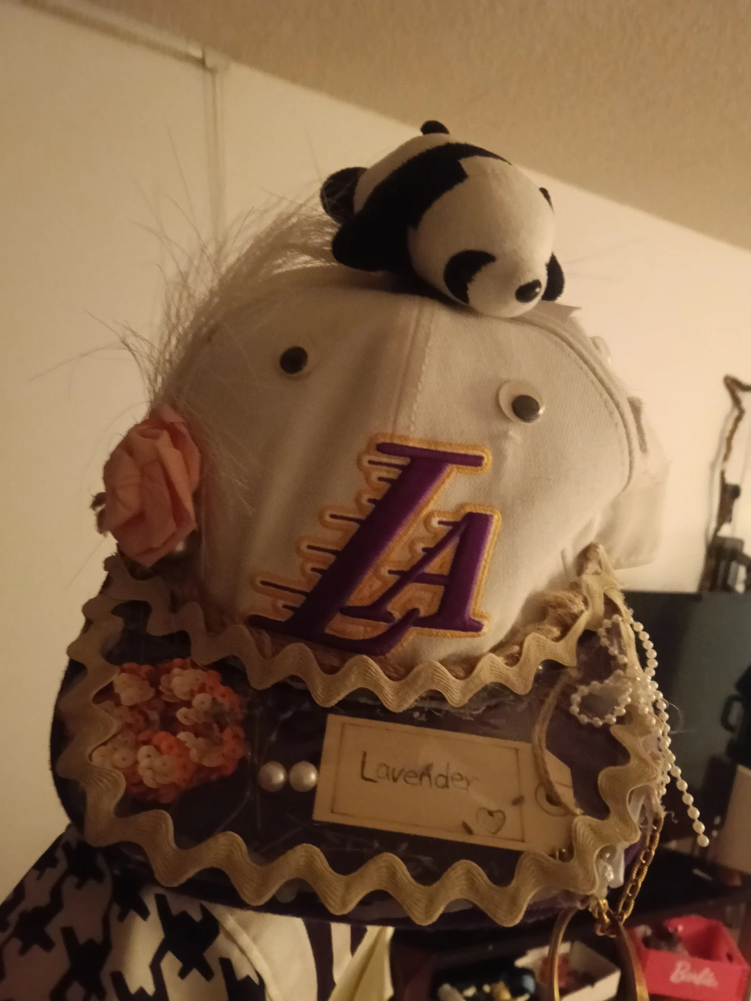 Custom LA Lakers Baseball Cap with Panda Decoration