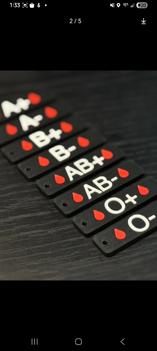 Blood Type Keychains - photo 2
