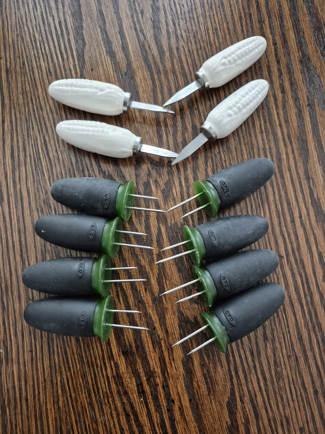 Set of 8 Oxo Good Grips Corn Holders + 4 Ceramic Holders - photo 2