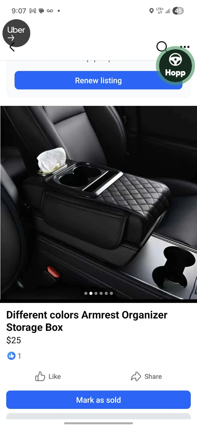 Car Armrest Organizer Storage Box