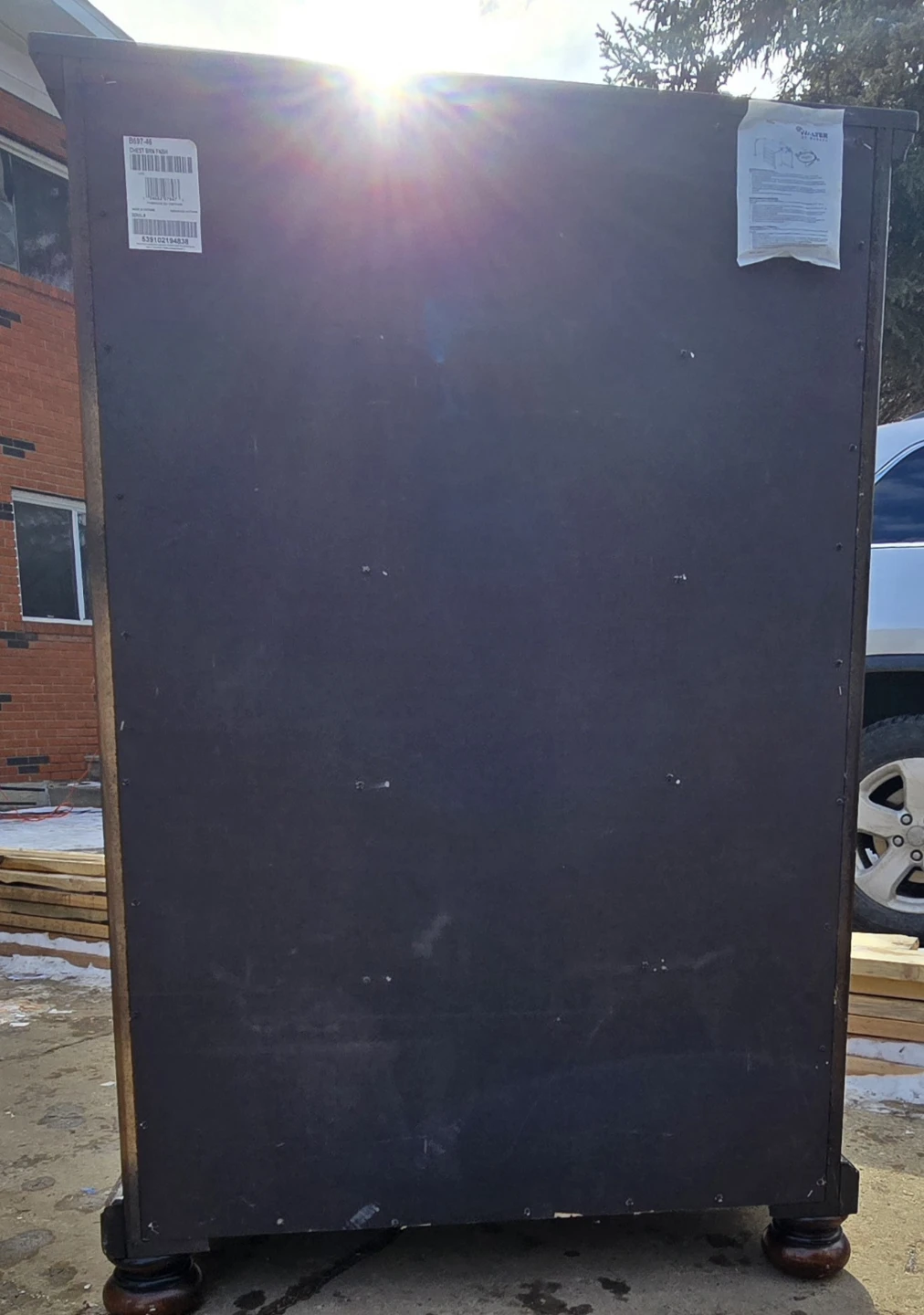 Dark Wood 5-Drawer Chest - photo 2