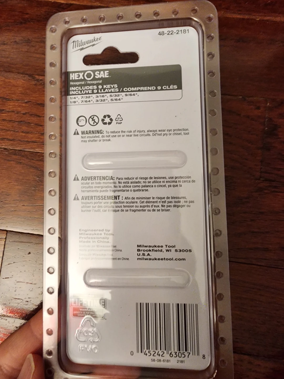 Milwaukee Hex SAE Key Holder with 9 Keys - photo 2