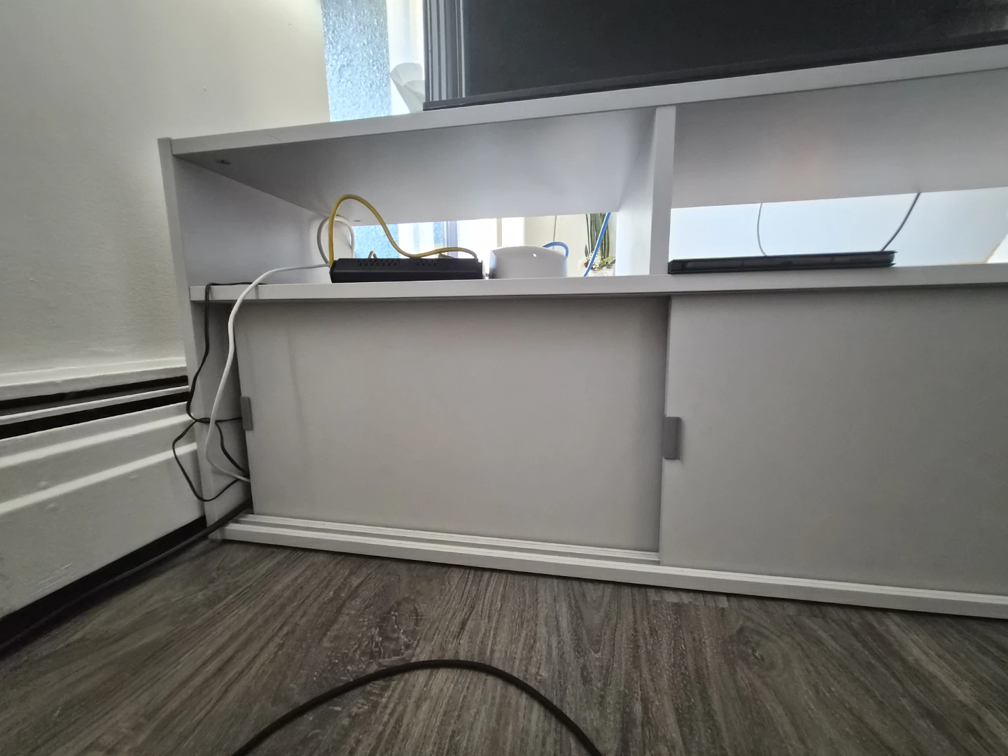 Ikea gray TV Stand with Sliding Doors - photo 2