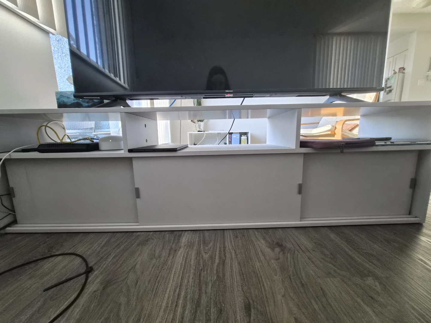 Ikea gray TV Stand with Sliding Doors - photo 3