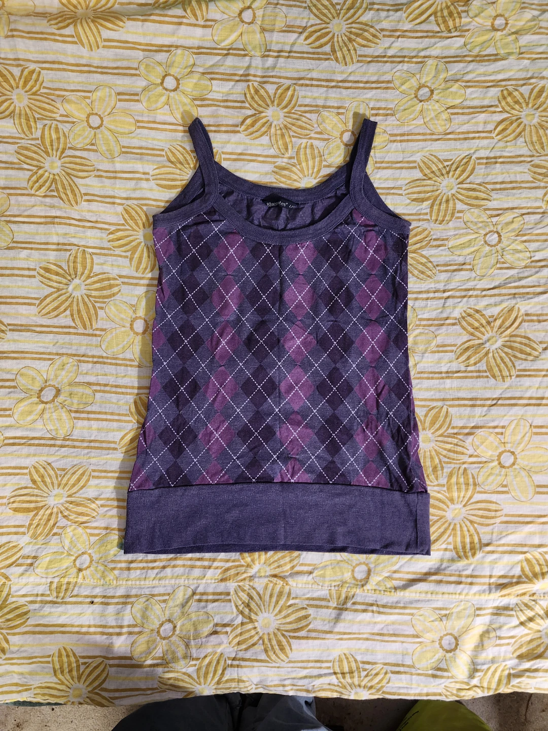 Purple argyle tank top