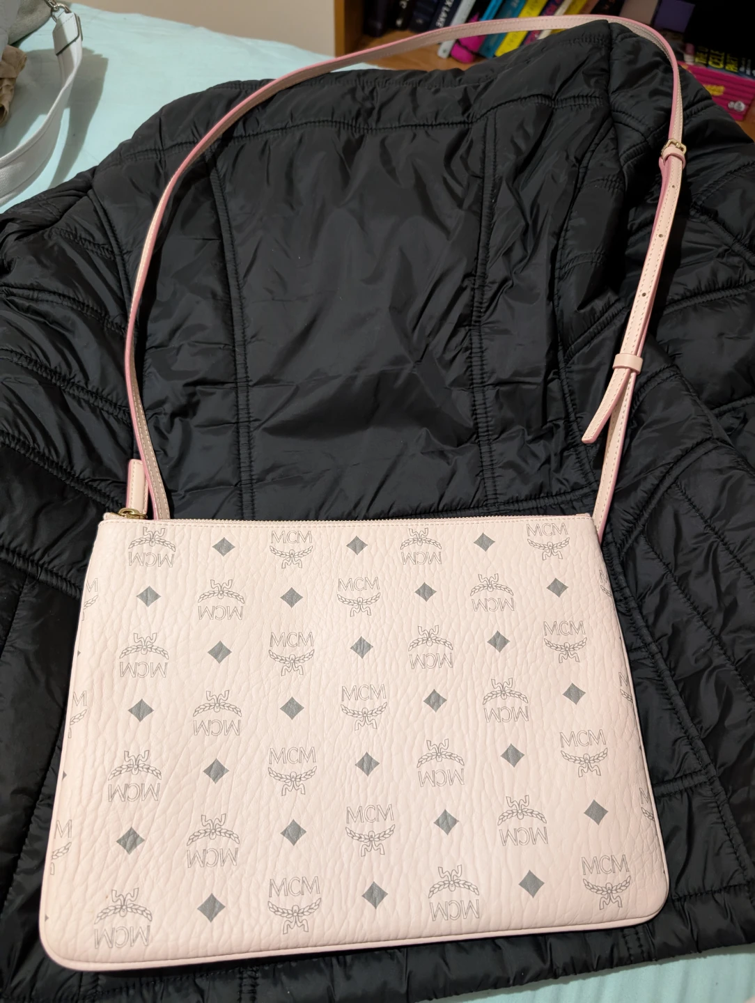 MCM Visetos Pouch with removable strap
