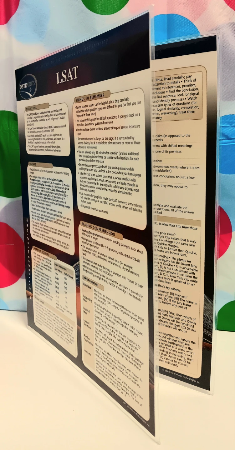📄Permacharts LSAT Laminated Study Guide📄 - photo 3
