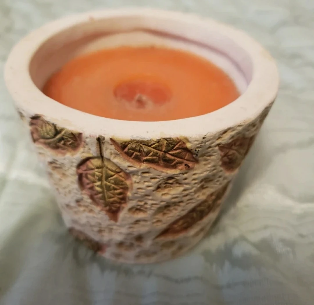 Candle in Textured Pot