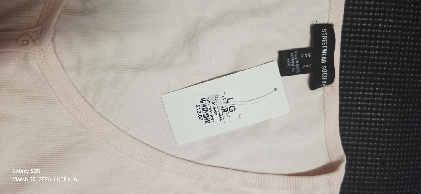 Streetwear Society Pink Button-Up Crop Top - Size L - photo 2