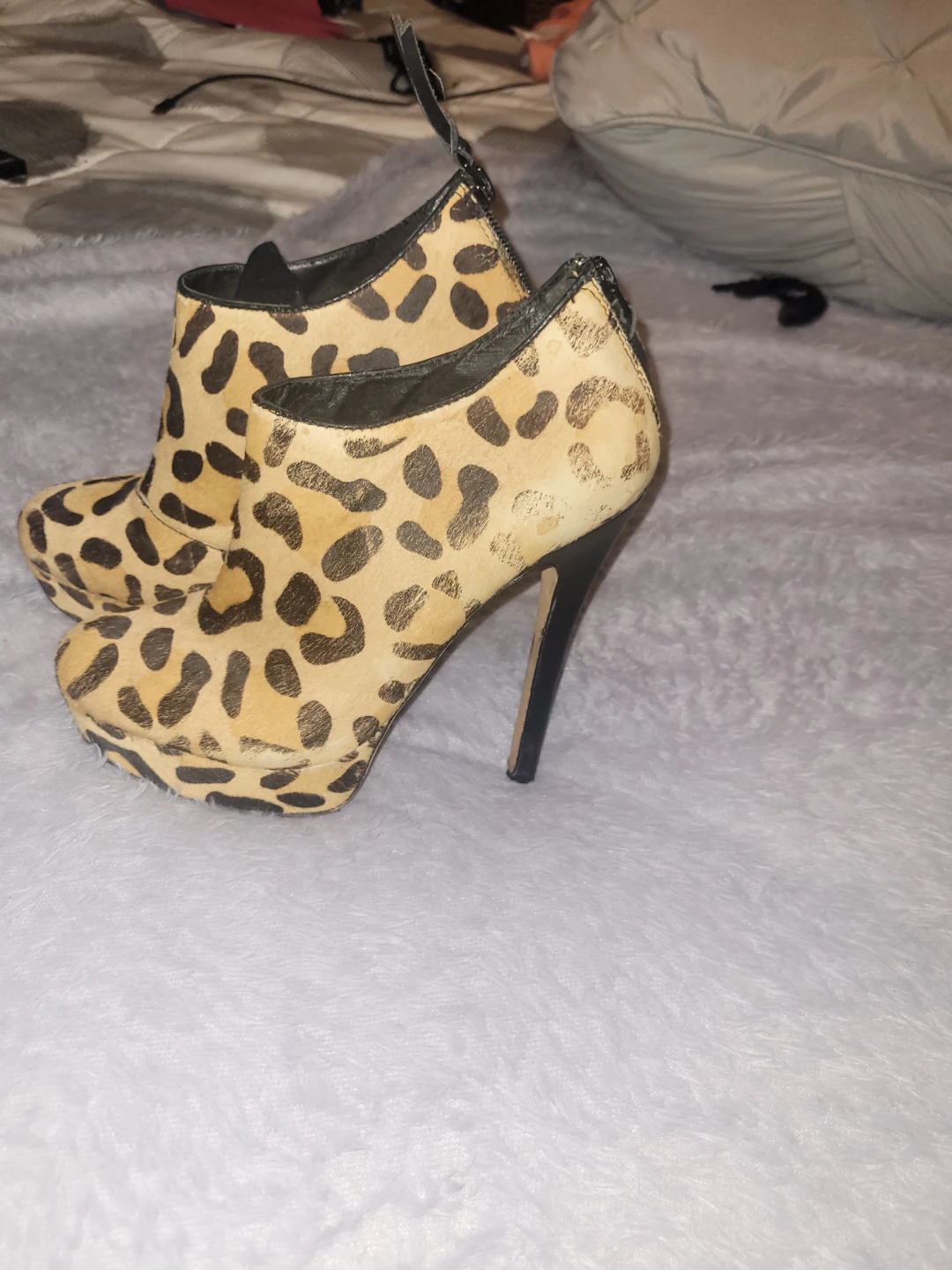 House of Harlem Leopard Print Platform High Heel Ankle Boots - photo 3