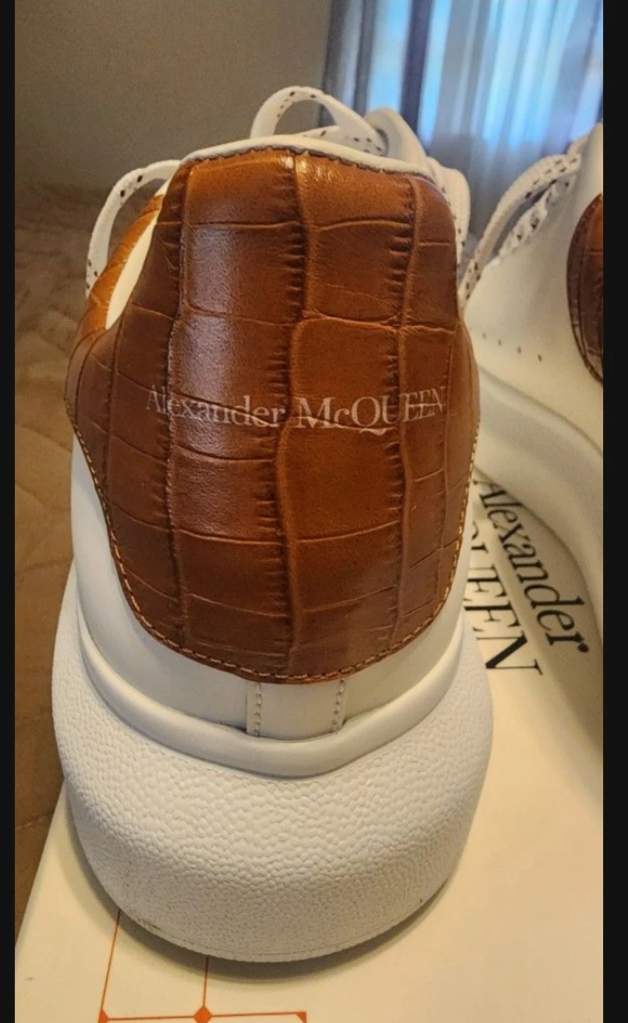 Alexander McQueen Oversized Sneakers White Crocodile Detail - photo 2
