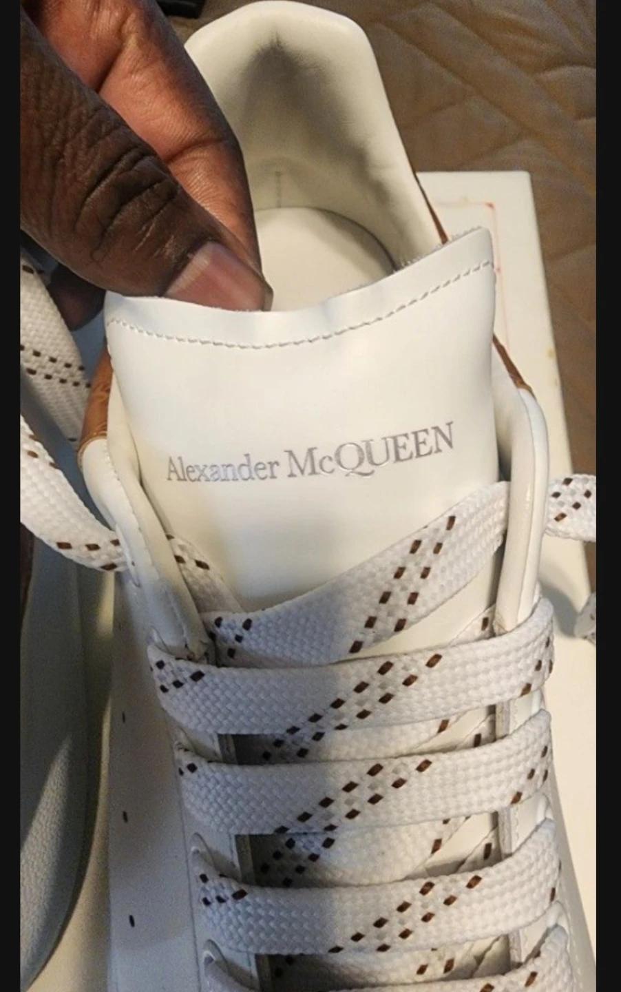 Alexander McQueen Oversized Sneakers White Crocodile Detail - photo 3