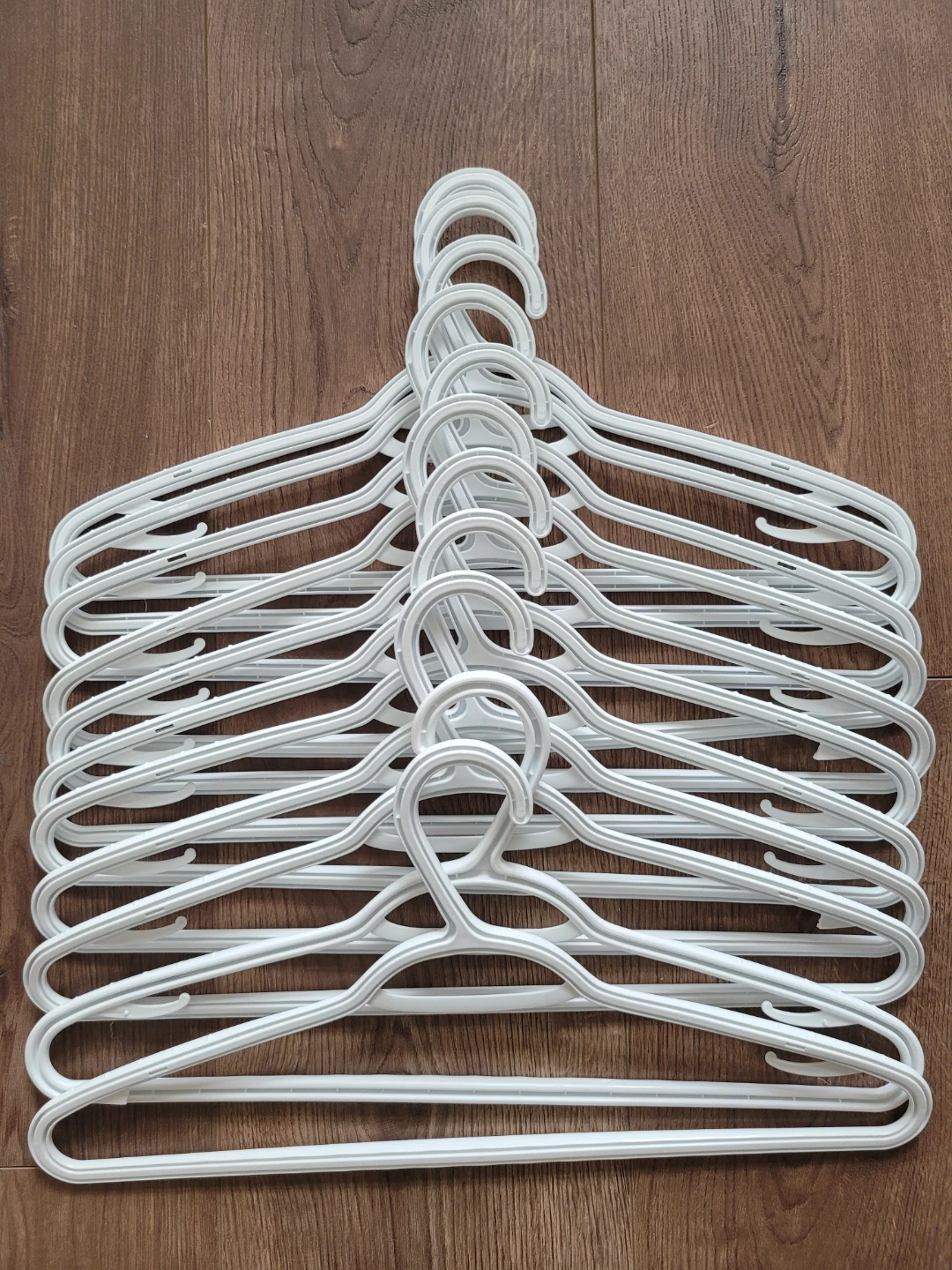 Set of 50 White, Black Plastic Clothes Hangers