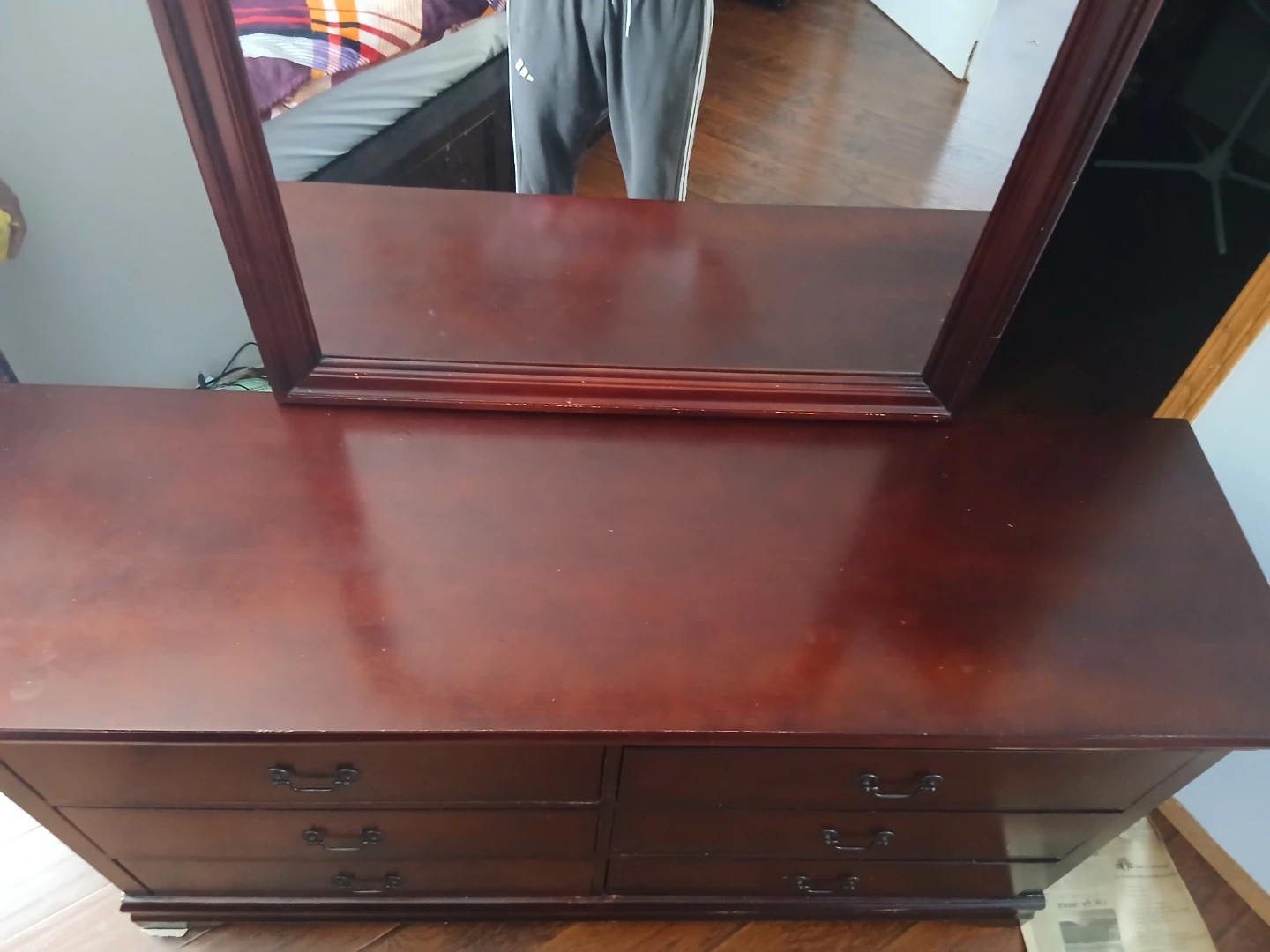 Dark Wood Dresser with Mirror - photo 2