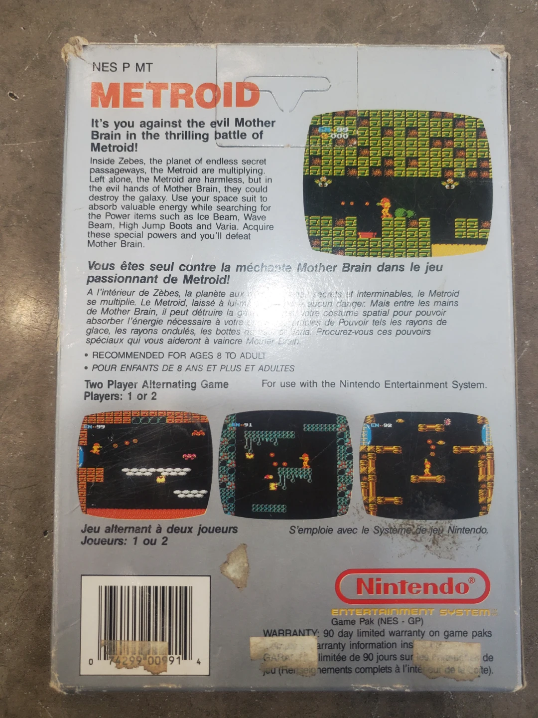 Nintendo Metroid NES Game with Box - photo 2