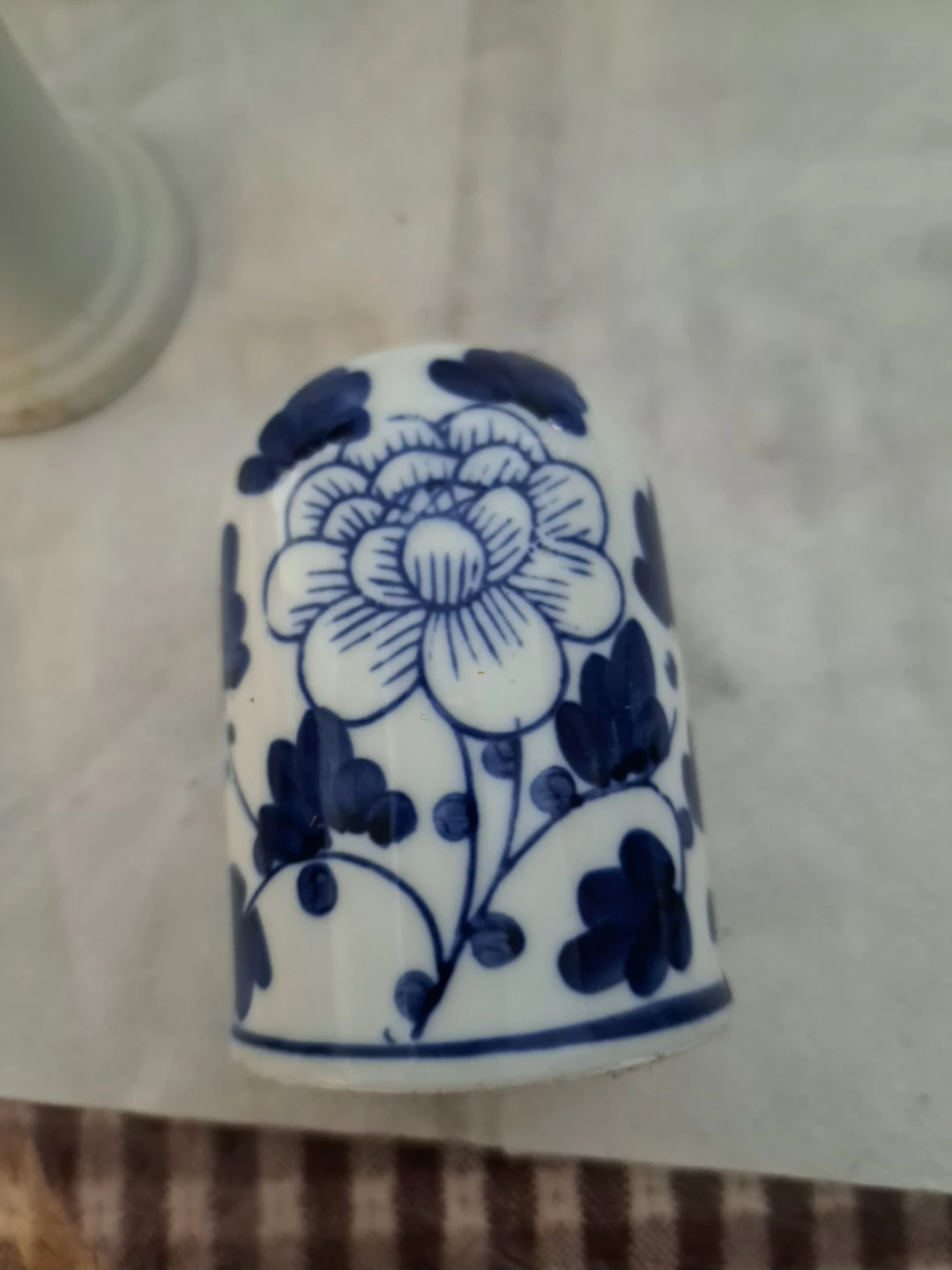 Blue and White Floral Ceramic Salt and Pepper Shaker Set - photo 5