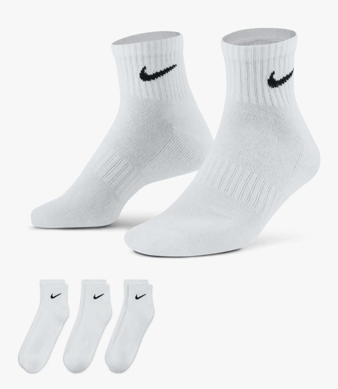 Nike Crew and Ankle Socks - Black and White