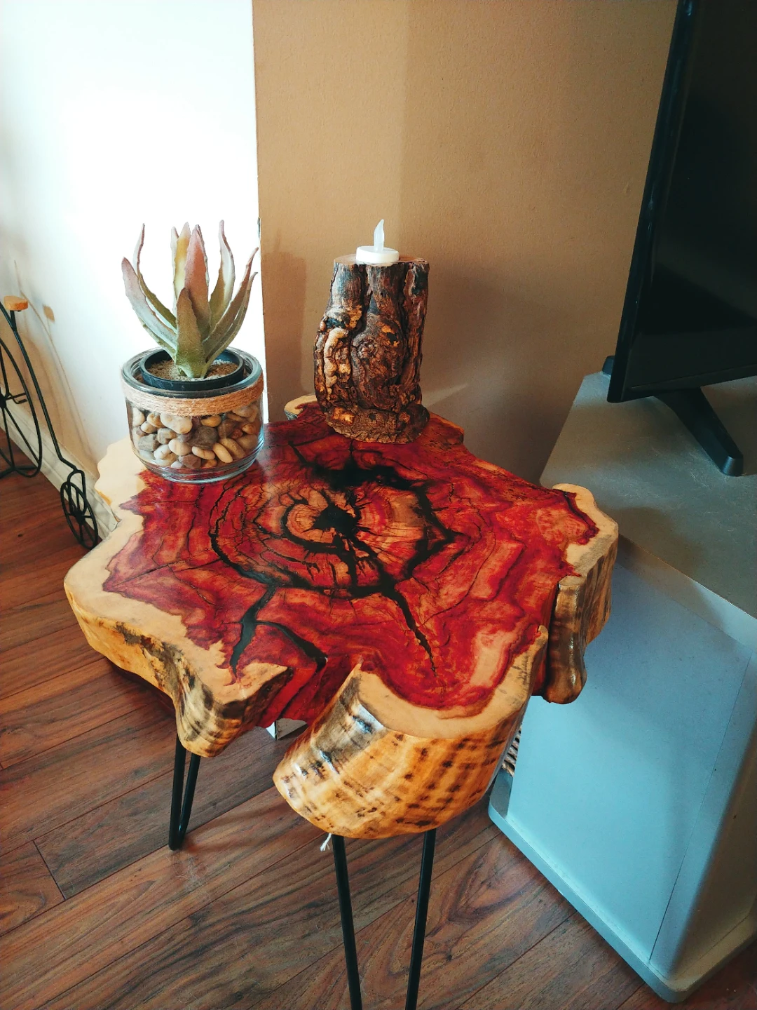 Live Edge Wood Slice Side Table