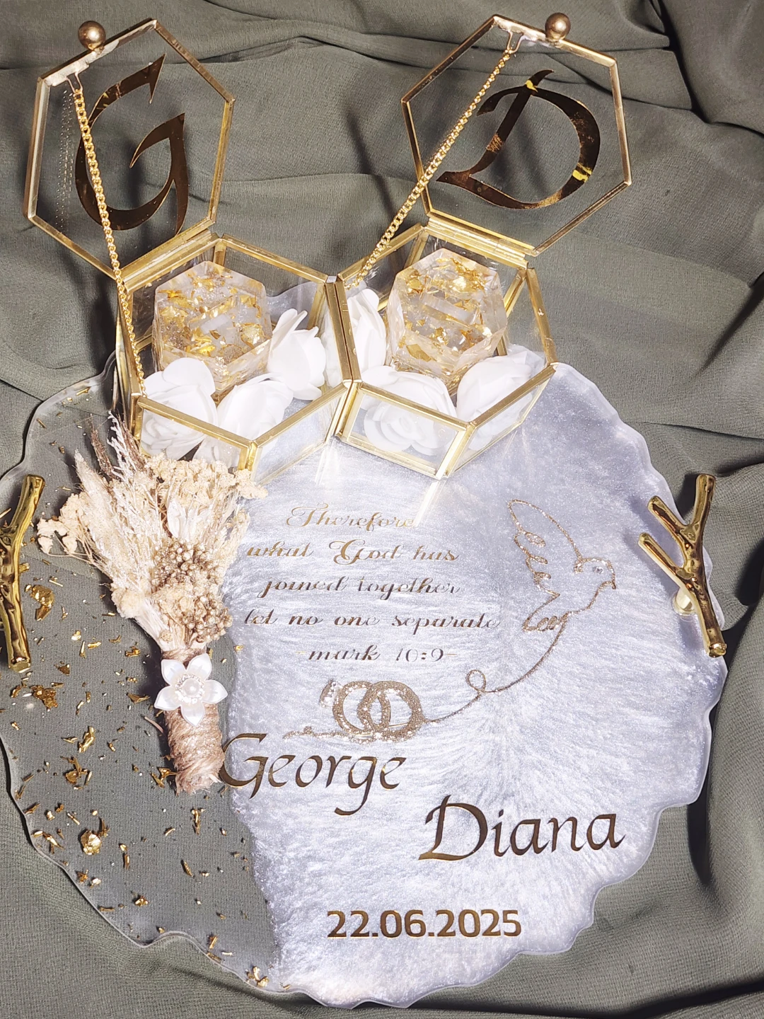 Customized Wedding engagement Ring Holder Tray - photo 2