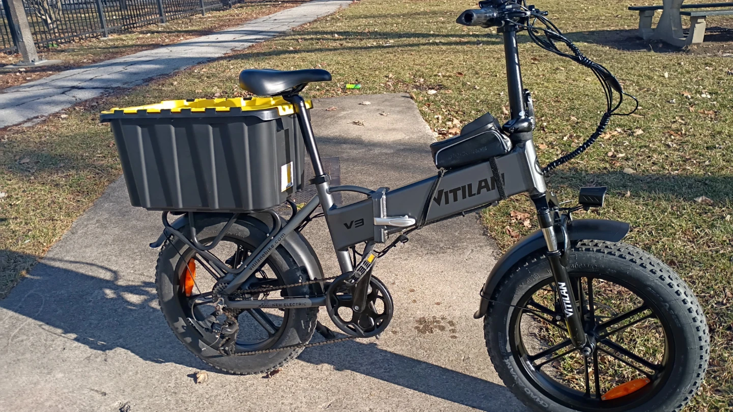 VOTILAN V3 Electric Folding Fat Tire Bike with Cargo Basket - photo 2