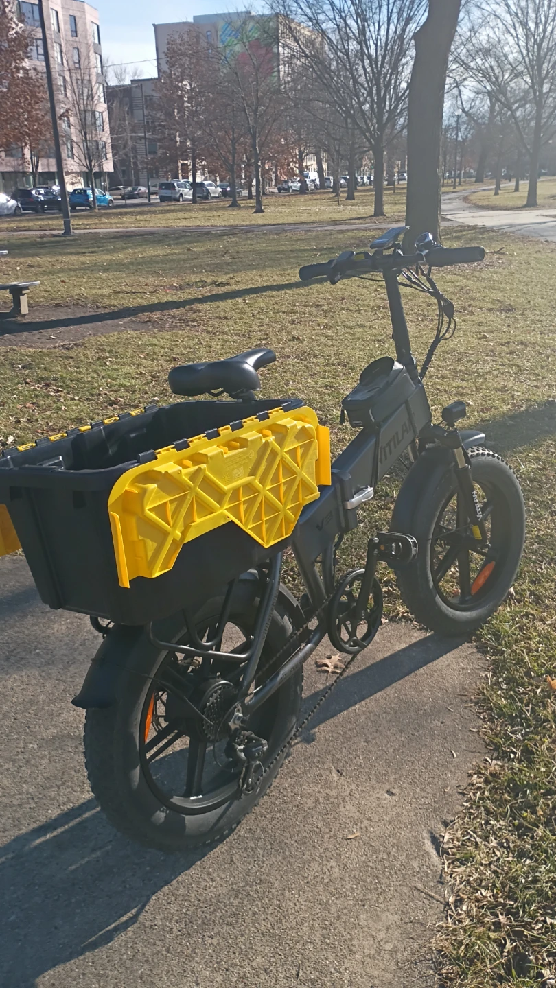 VOTILAN V3 Electric Folding Fat Tire Bike with Cargo Basket - photo 3