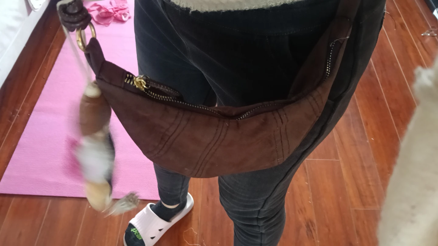 Brown leather handbag